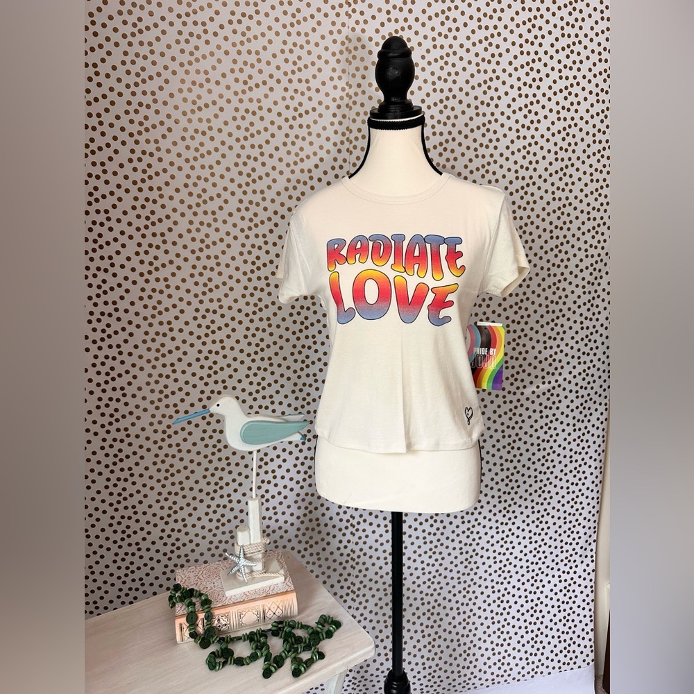 NWT LGBTQ Pride Cotton Cropped T-Shirt L (11-13) NWT